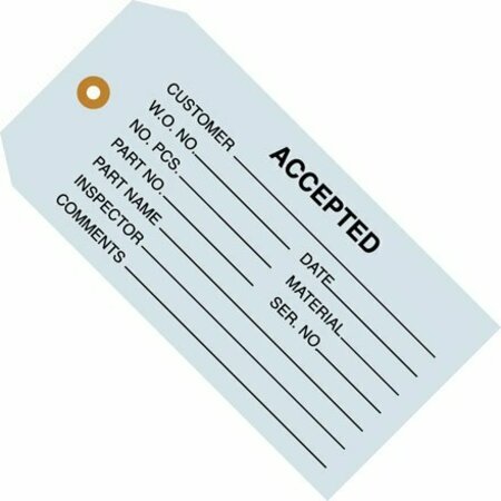 BSC PREFERRED 4 3/4 x 2-3/8'' - ''Accepted Blue'' Inspection Tags, 1000PK S-2421BLU